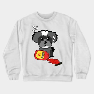 Funny Schnauzer Spilled Hot Sauce Crewneck Sweatshirt